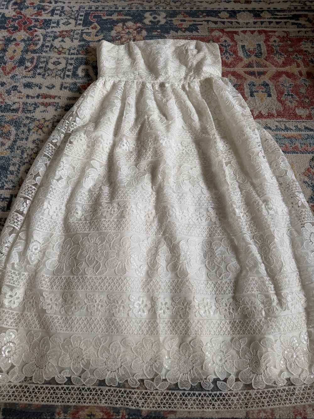 Gorgeous Stunning Adrianna Papell Lace Strapless Dress- worn once on 20th B-day